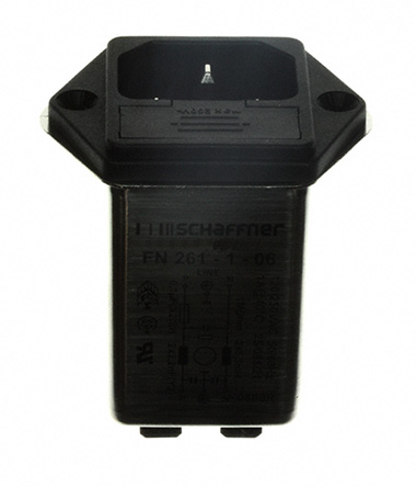 Schaffner FN261-1-06, 250V ac 1A Panel Mount IEC Filter Male, Faston