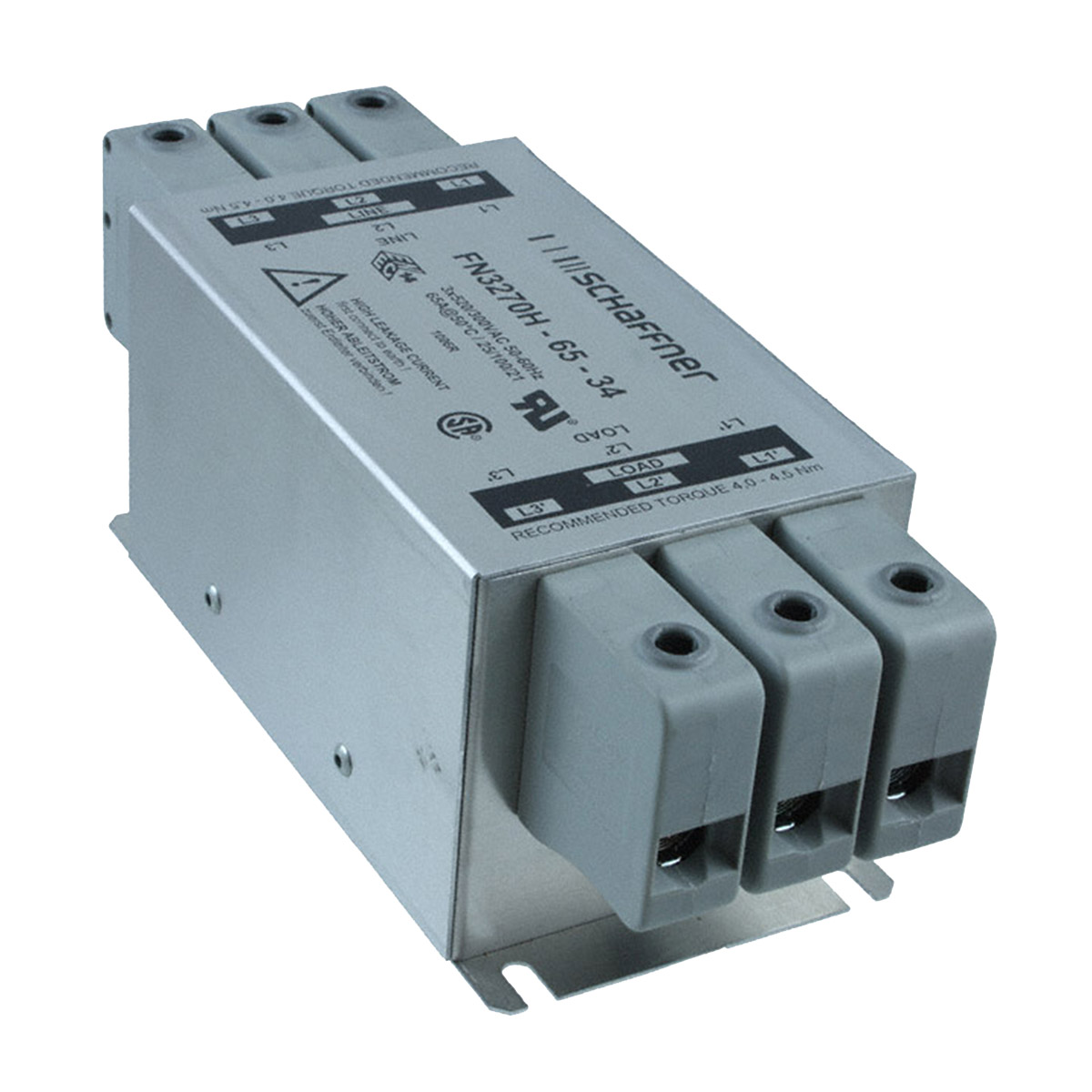 Schaffner, FN3270 65 A 520V ac 60Hz, Chassis Mount EMC Filter, Terminal Block 3 Phase