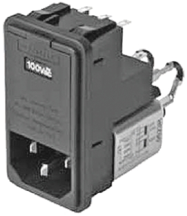 Schaffner, 250V ac 2A Snap-in IEC Filter Male 1 Fuse, Solder