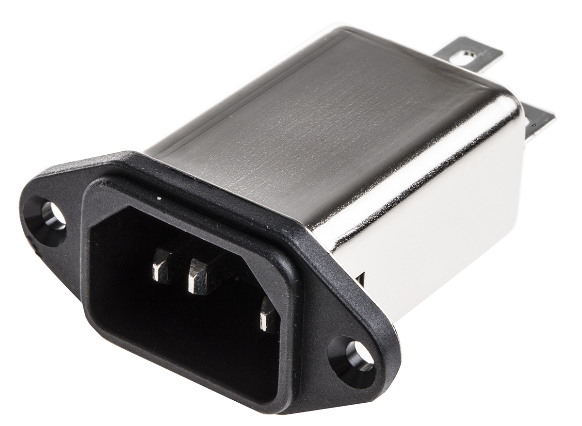 Schaffner FN9222-3-06, 250V ac 3A Panel Mount IEC Filter Male, Faston