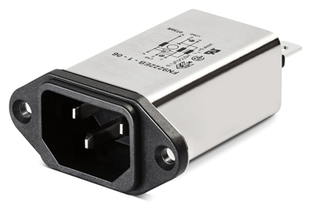 Schaffner, 250V ac 1A Panel Mount IEC Filter Male, Faston