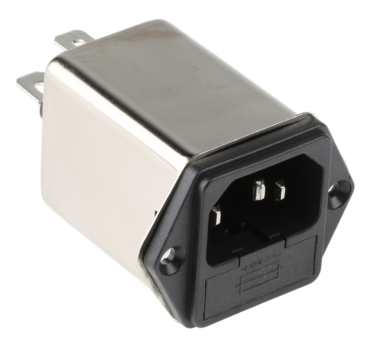 Schaffner, 250V ac 6A Panel Mount IEC Filter Male 2 Fuse, Faston