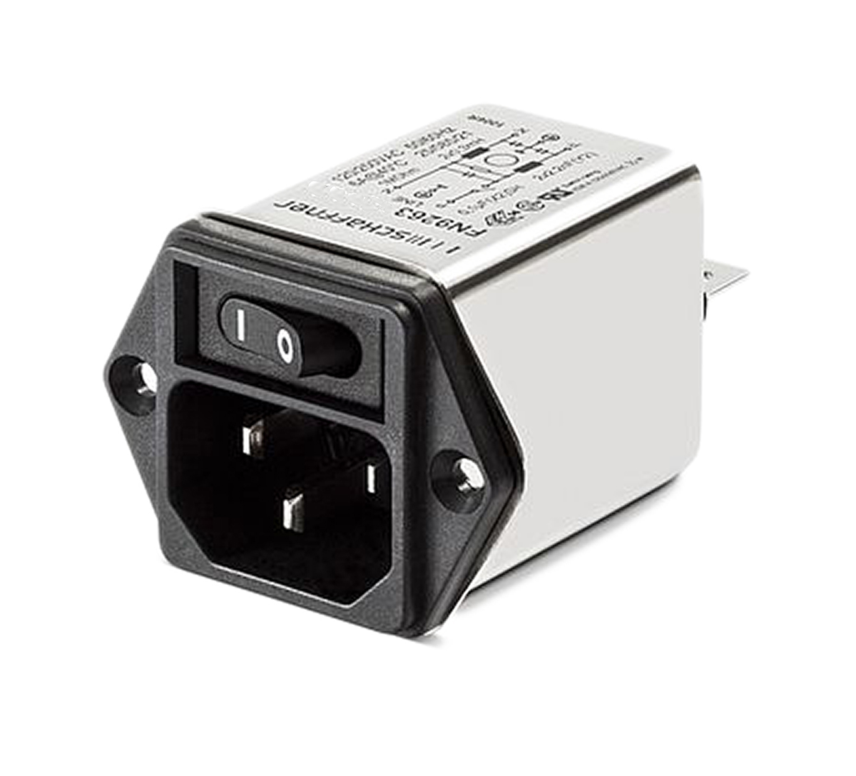 Schaffner, 250V ac 10A Flange IEC Filter Male 1 Pole, Faston