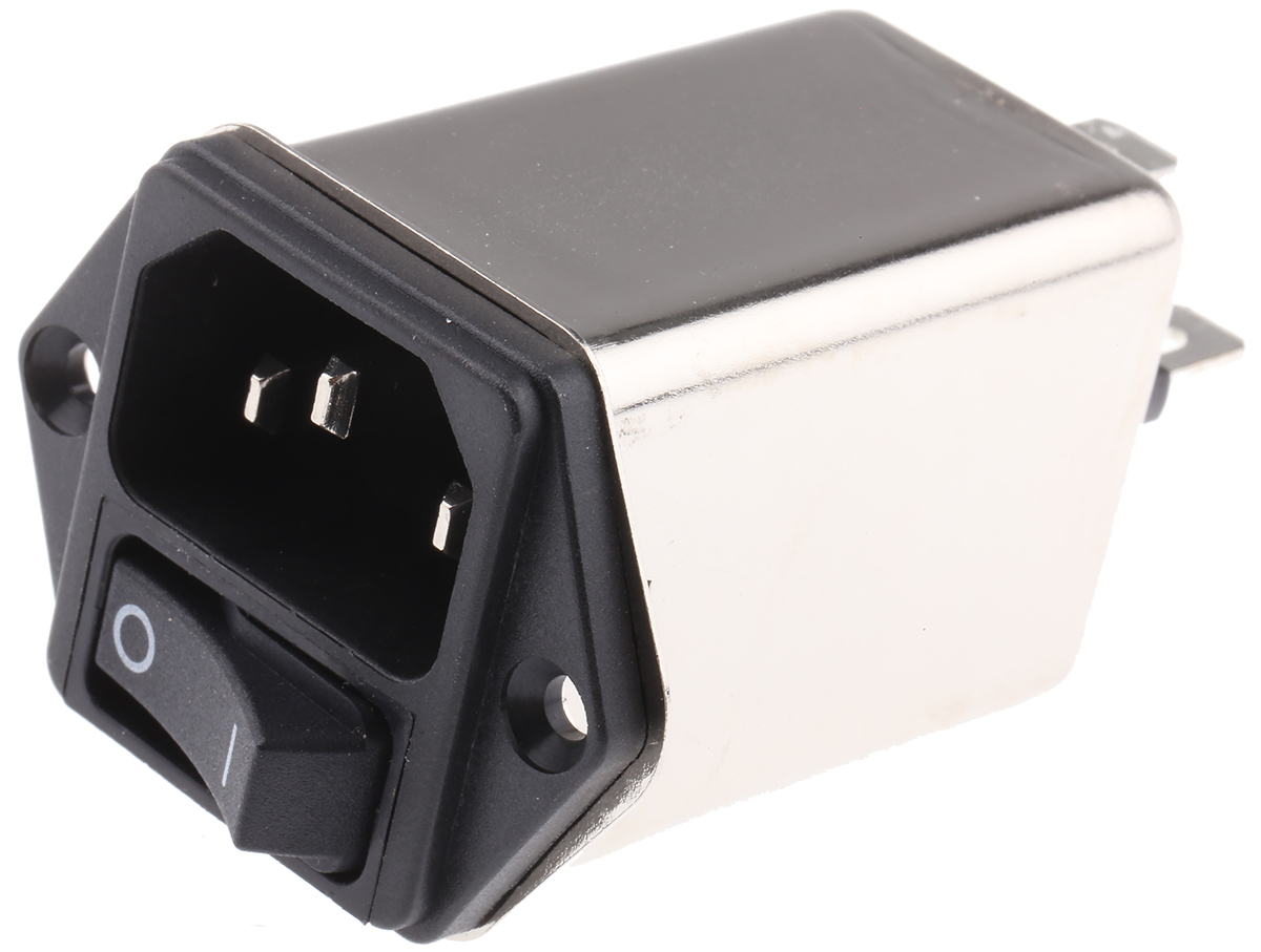Schaffner FN9264B-10-06, 250V ac 10A Panel Mount IEC Filter, Faston