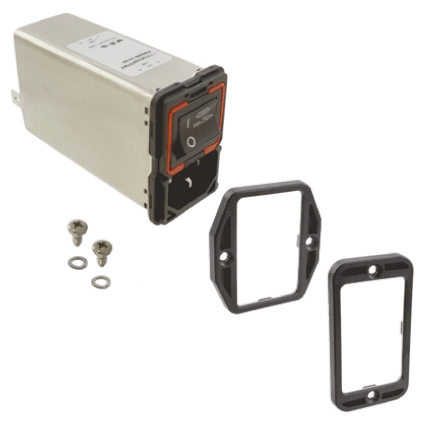Schaffner, 250V ac 4A Panel Mount IEC Filter Male 2 Pole 2 Fuse, Solder
