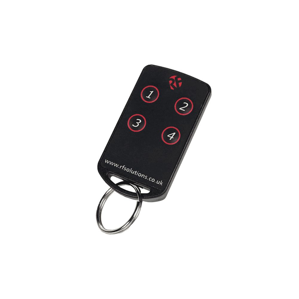 RF Solutions FOBBER-4T4 4 Button Remote Control Fob, 433.92 MHz