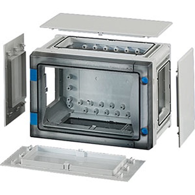 HENSEL FP Series Grey, Transparent Polycarbonate Junction Box, IP65, 163 mm, 276mm 186 mm