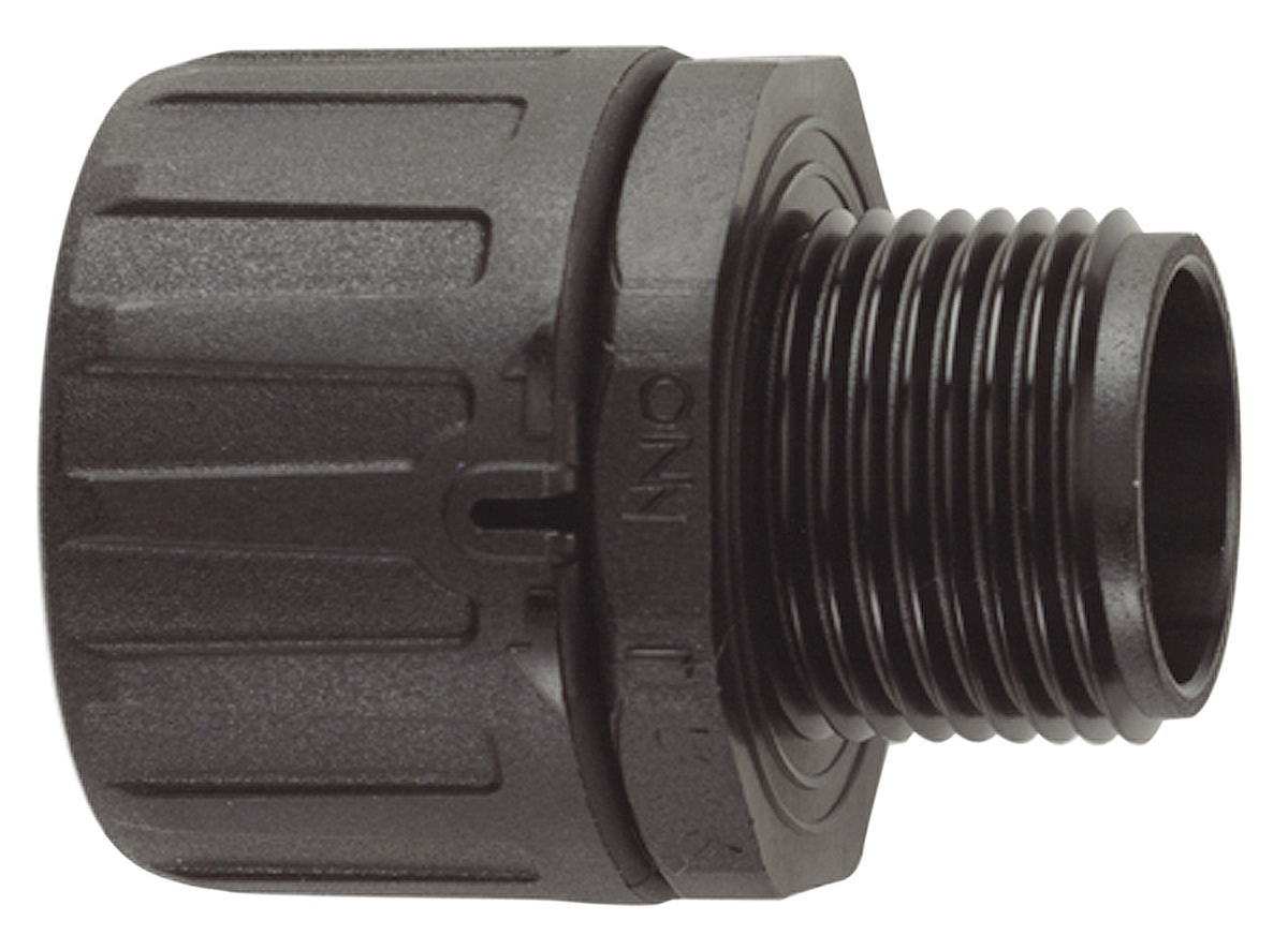 Flexicon Conduit Black, Conduit Fitting, 13 mm Nominal Size, M16, Polyamide 66, Black IP66 rating