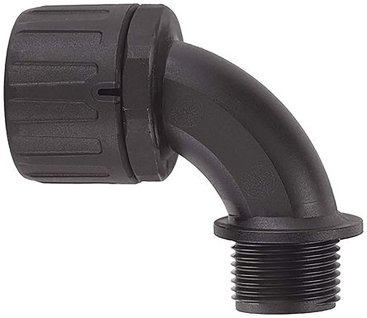 Flexicon Metric Thread Black, Conduit Fitting, 28 mm Nominal Size, M25, Polyamide 66, Black IP66 rating