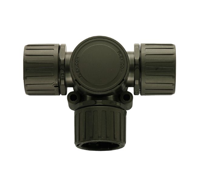 Flexicon Black, Conduit Fitting, 28 mm Nominal Size, 23 mm, Nylon, Black IP66 rating