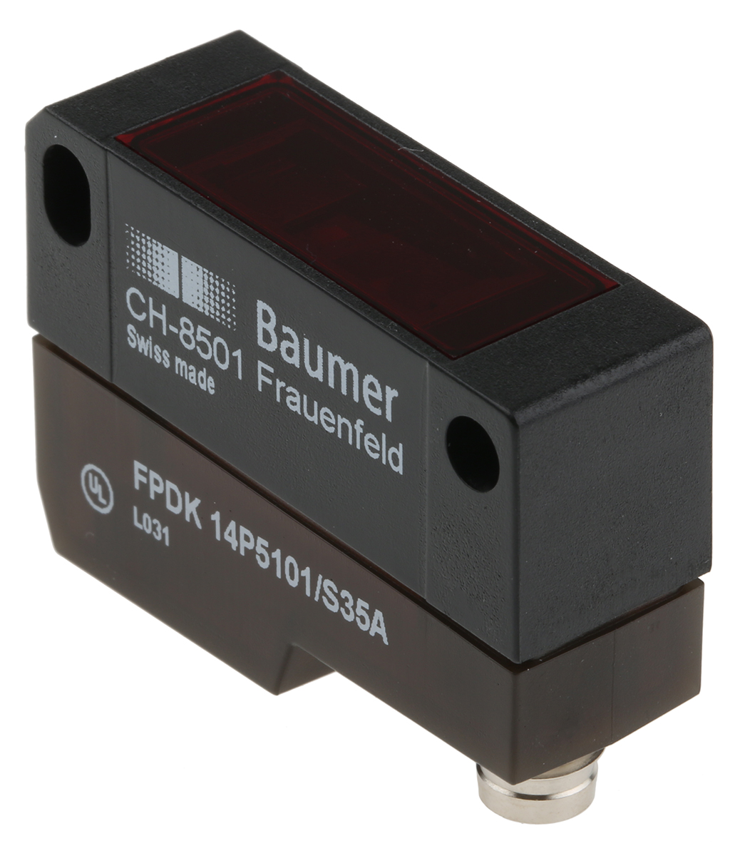 Baumer Retroreflective Photoelectric Sensor, Block Sensor