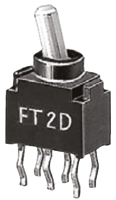 KNITTER-SWITCH Toggle Switch, PCB Mount, On-On, DPDT, Solder Terminal, 28 V dc