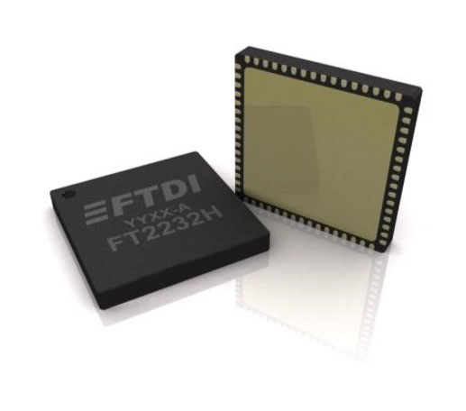 FTDI Chip FT2232HQ-TRAY, Controller IC, 1-Channel 12 Mbps, 1.98V, SPI, I2C, USB, UART, 3.3 V, 64-Pin QFN