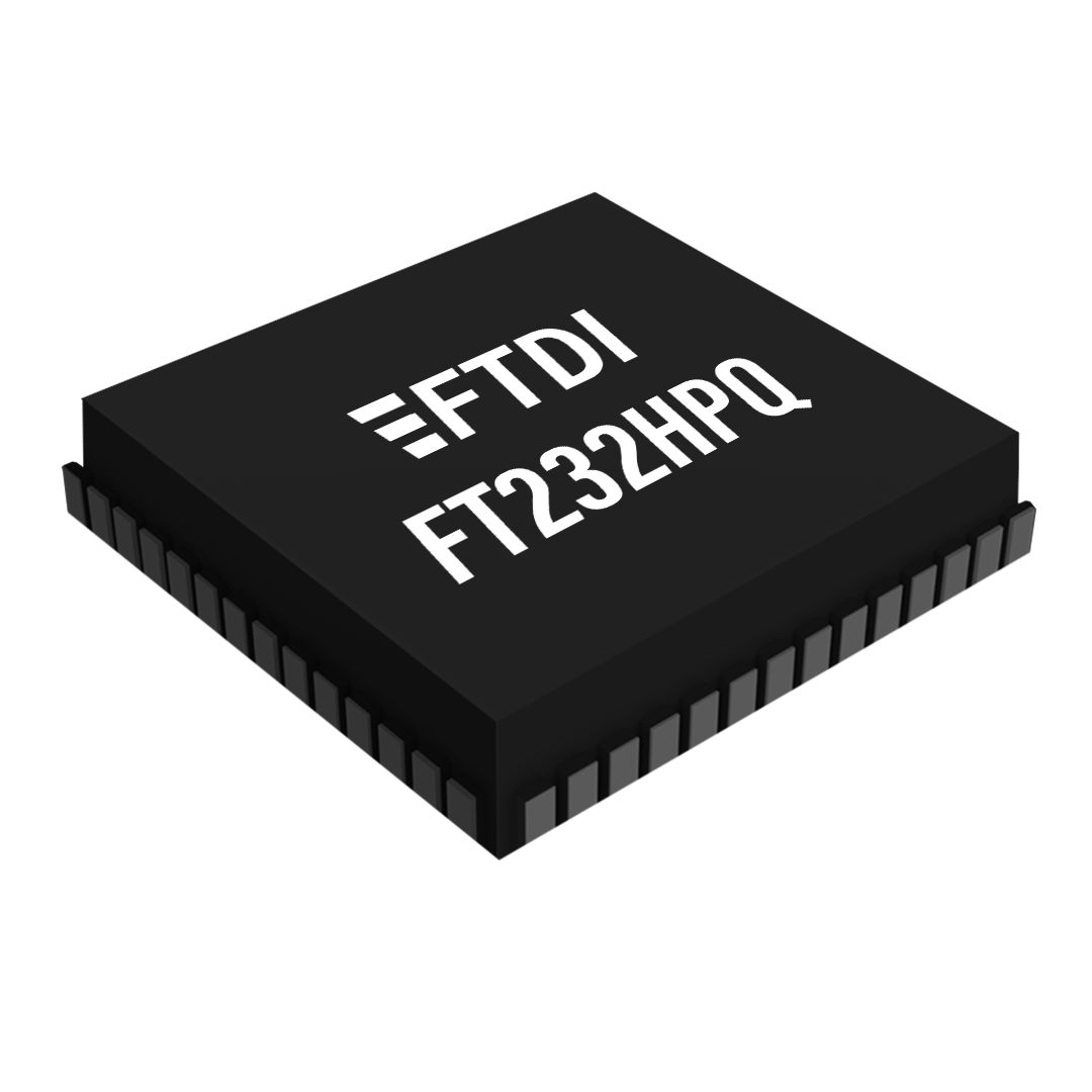 FTDI Chip, Controller IC, 1-Channel 12 Mbps, 1.32V, USB 2.0, 3.3 V, 56-Pin QFN