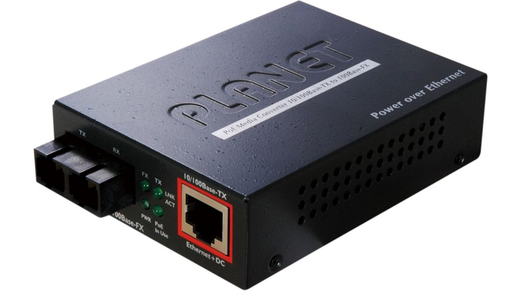Planet SC Ethernet Media Converter, Multimode, 100Mbps, Half Duplex, Full Duplex 2 km