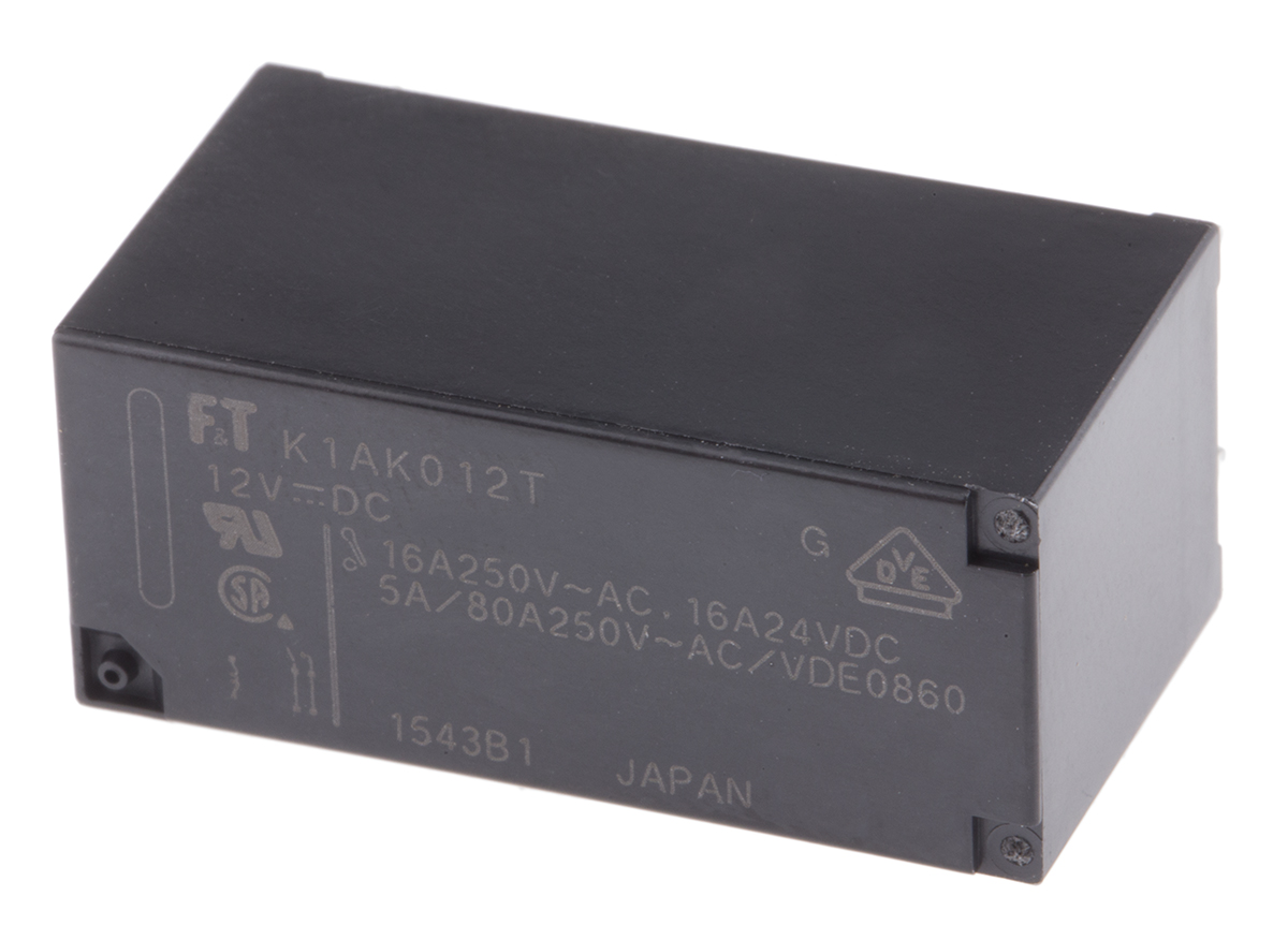 Fujitsu PCB Power Relay, 12V dc Coil, 16A Switching Current, SPST