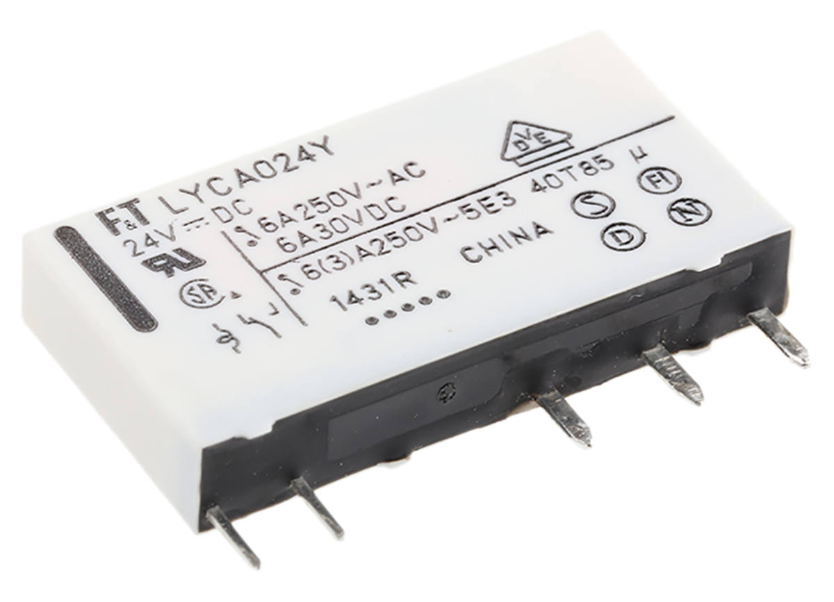 Fujitsu PCB Power Relay, 24V dc Coil, 6A Switching Current, SPDT