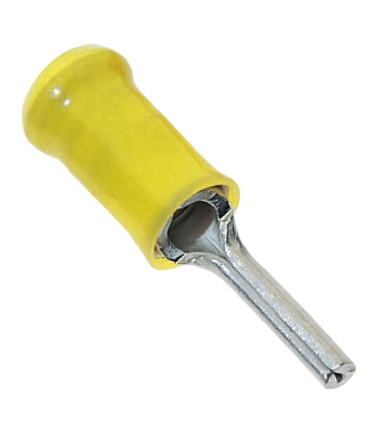 JST, FVPC Insulated Crimp Pin Connector, 12 AWG to 10 AWG, 2.7 mm Pin Diameter, 14 mm Pin Length, Yellow