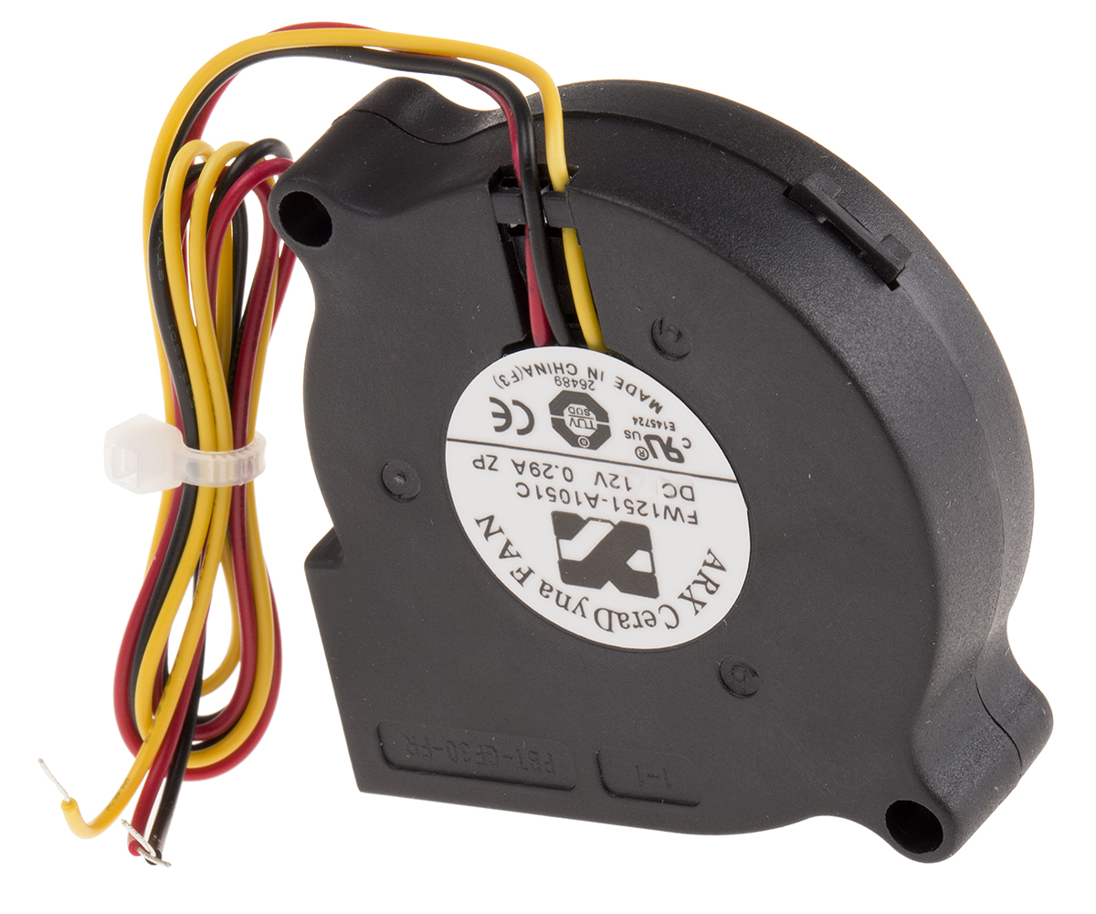 ARX CeraDyna Series Blower Centrifugal Fan, 12V dc, 6.97 m³/h, DC Operation 51 mm x 15mm x 15 mm