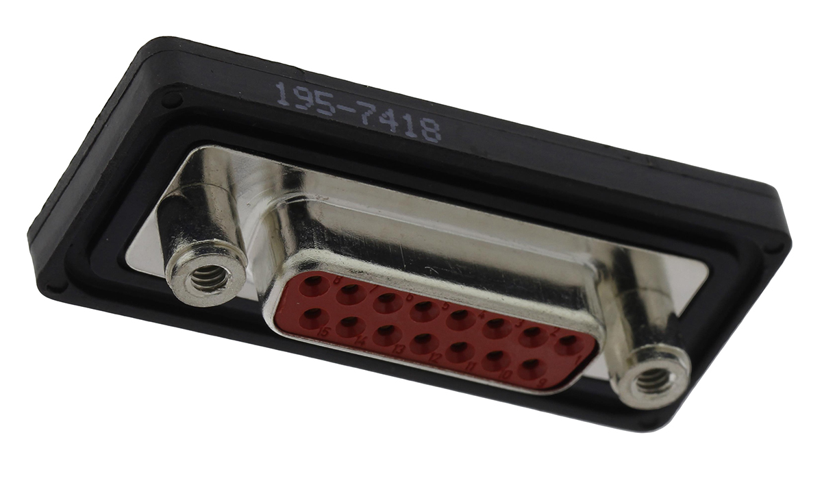 FCT from Molex 173110 15 Way Straight 2.84 mm Pitch Panel Mount D-Sub Connector, with #4-40 UNC Connector Female