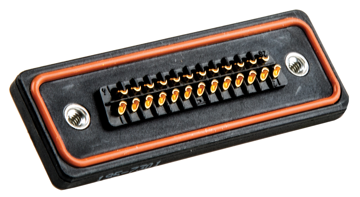 FCT from Molex 173110 25 Way Straight 2.84 mm Pitch Panel Mount D-Sub Connector, with #4-40 UNC Connector Male