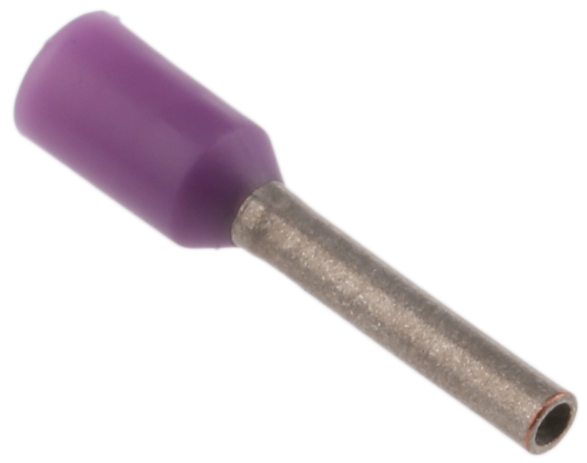 fwe025-6 JST, FWE Insulated Crimp Bootlace Ferrule, 6 mm Pin Length, 0.8 mm Pin Diameter, Purple to 24 AWG Wire Size