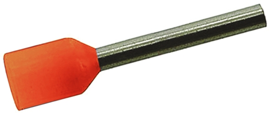 JST, FWE Insulated Crimp Bootlace Ferrule, 10 mm Pin Length, 2.8 mm Pin Diameter, Orange from 1 AWG to 12 AWG Wire Size