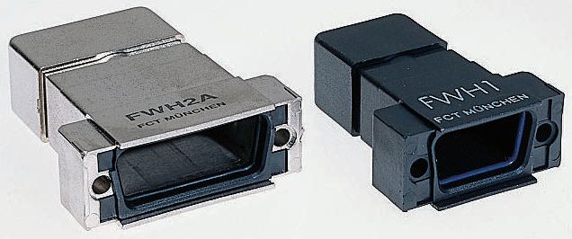 FCT from Molex FWH Series ABS Straight D-Sub Backshell, 15 Way Strain Relief