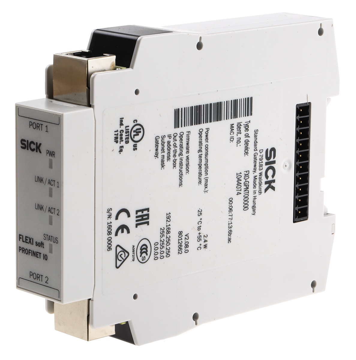 fx0-gpnt00000 SICK FX0 Series Input/Output Module, 1 Inputs, 5 Outputs, 24V dc