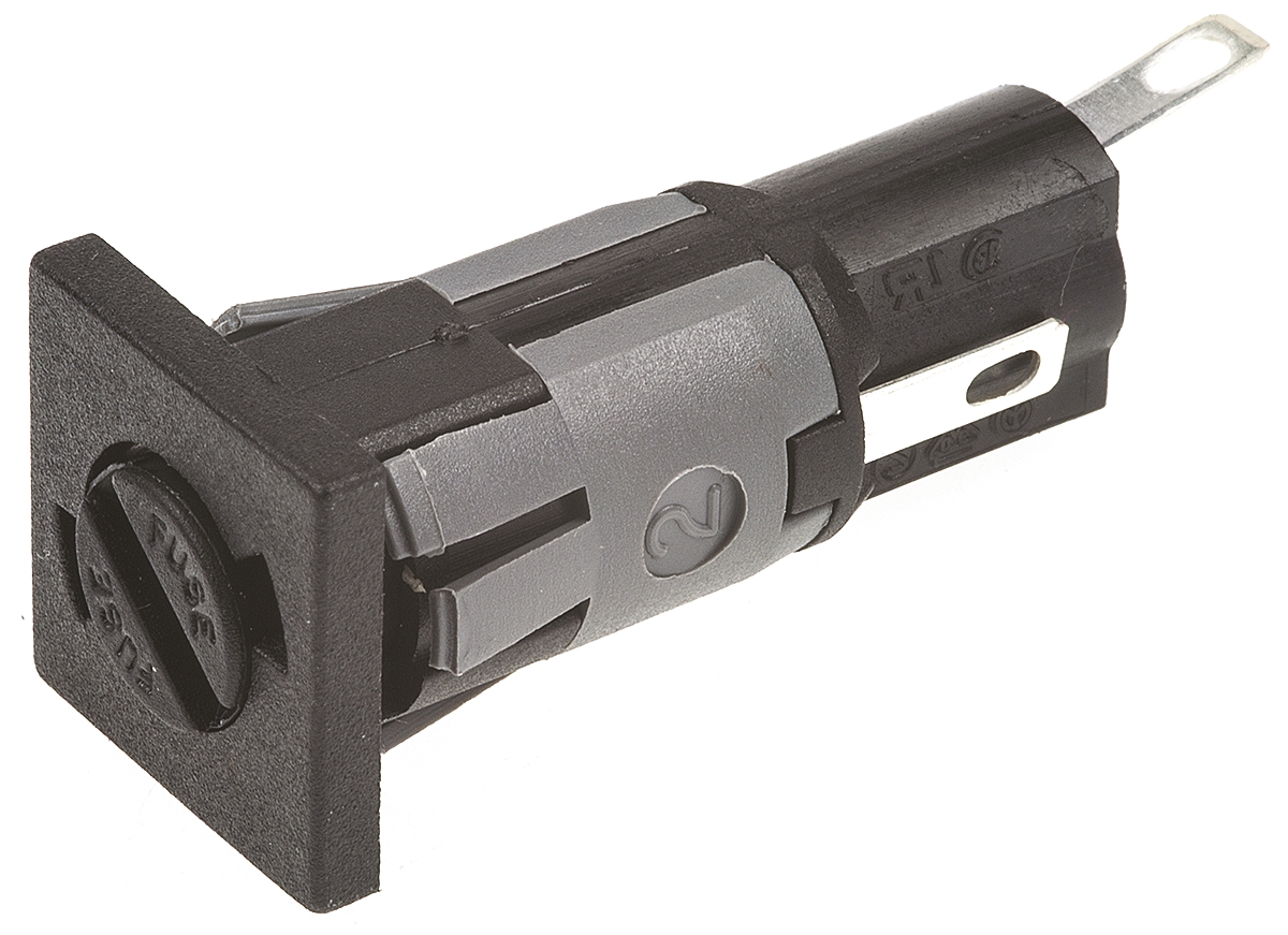 Bulgin 10A Panel Mount Fuse Holder, 1P-Pole for 5 x 20 mm, 250V ac