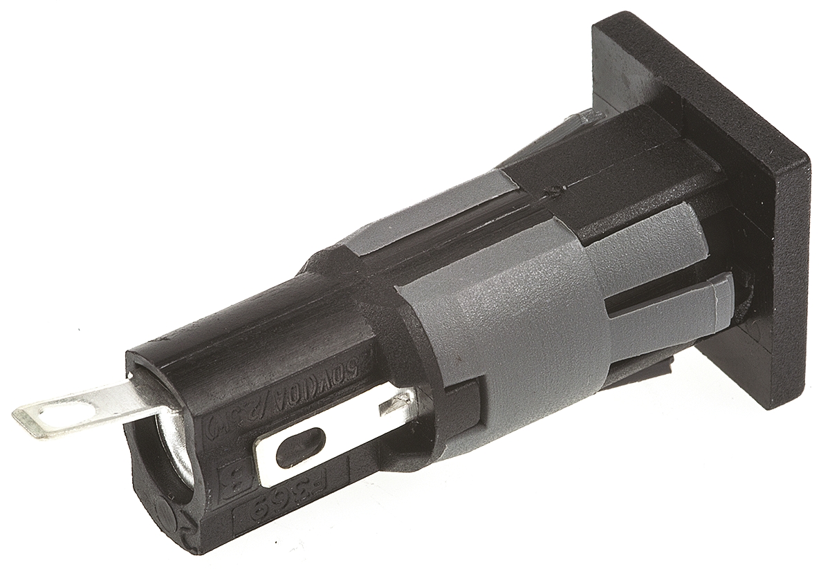 fx03692 Bulgin 10A Panel Mount Fuse Holder, 1P-Pole for 5 x 20 mm, 250V ac