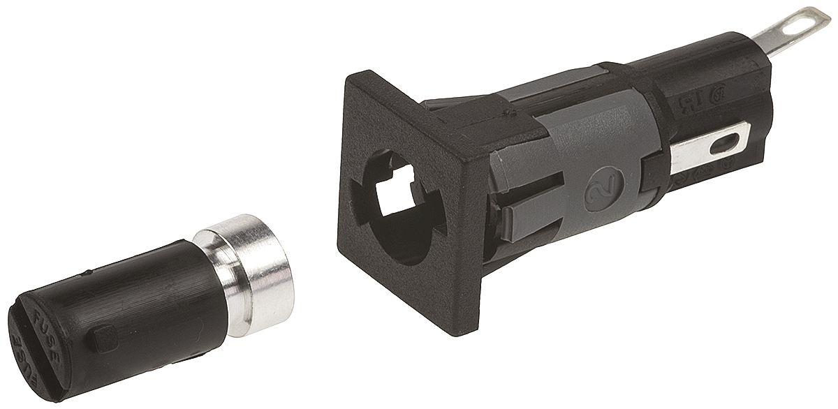 fx03692 Bulgin 10A Panel Mount Fuse Holder, 1P-Pole for 5 x 20 mm, 250V ac