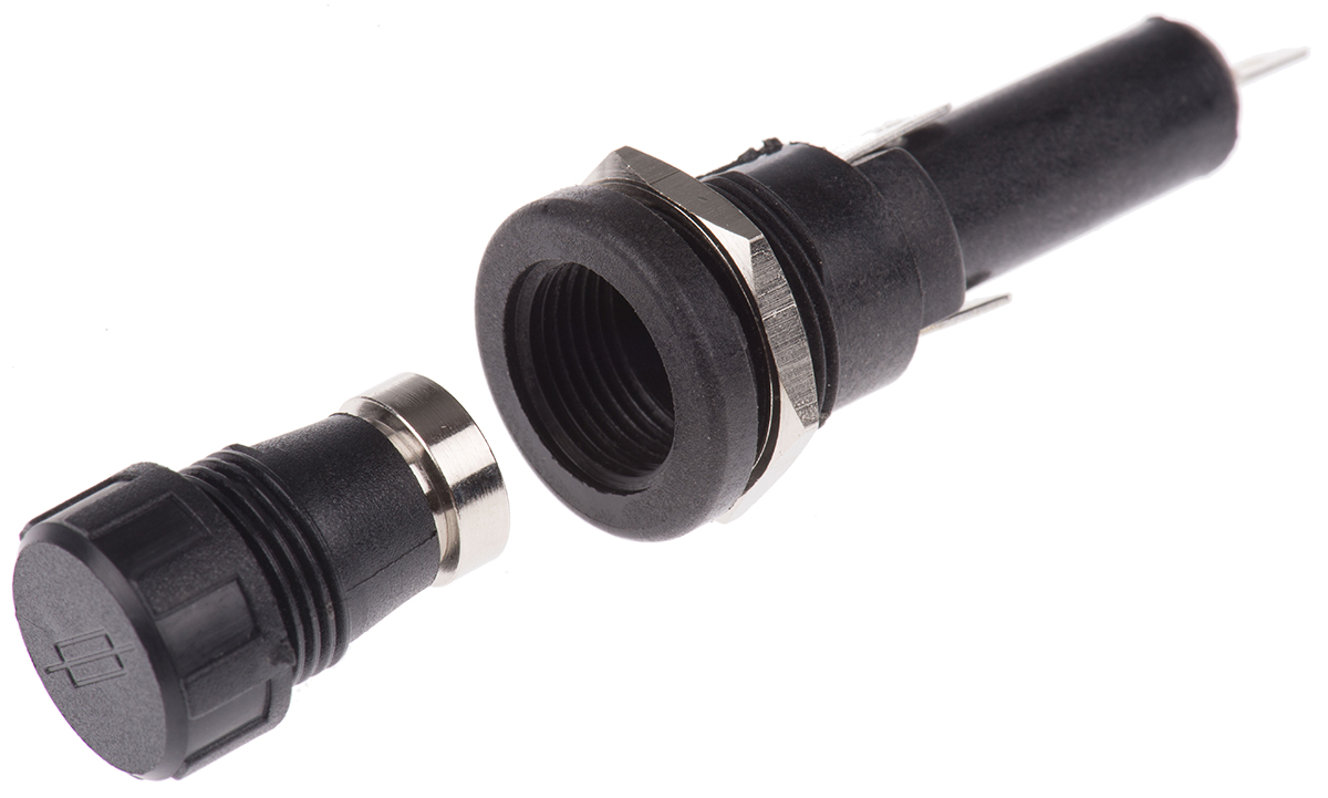 fx0416 Bulgin 13A Panel Mount Fuse Holder, 1P-Pole for 6.3 x 25 mm, 250V ac