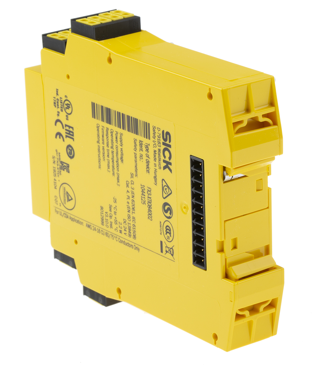 fx3-xtio84002 SICK Flexi Soft Series Input/Output Module, 8 Inputs, 4 Outputs, 24V dc