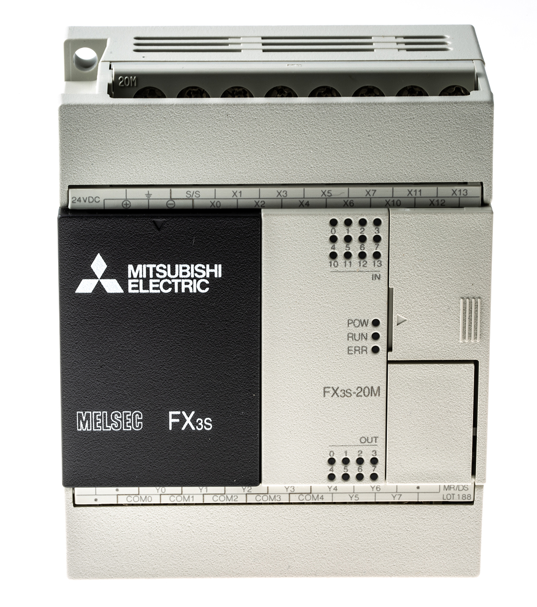 fx3s-20mrds Mitsubishi Electric FX3S Series PLC CPU, Relay Output, 12-Input, Sink Input