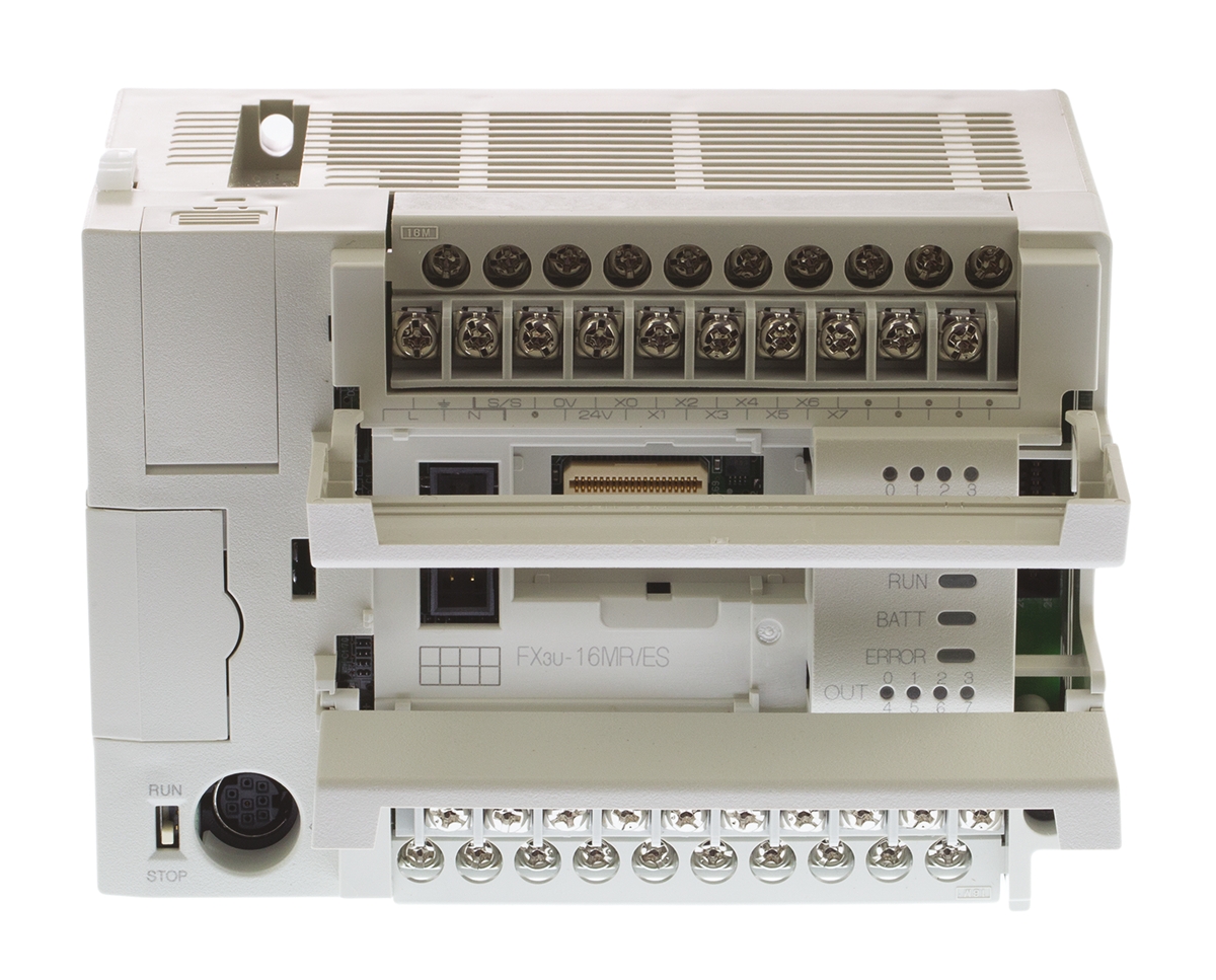 fx3u-16mres Mitsubishi Electric FX3U Series Logic Module, Relay Output, 8-Input, Sink Input