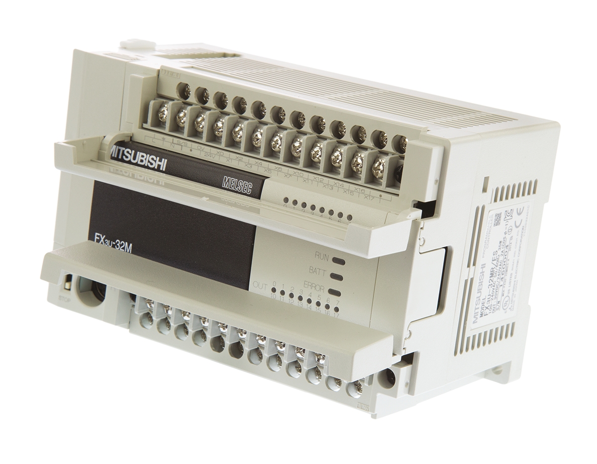 fx3u-32mres Mitsubishi Electric FX3U Series Logic Module, Relay Output, 16-Input, Sink Input