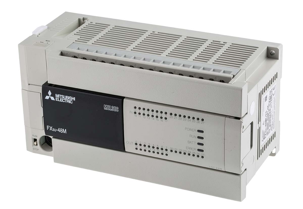 fx3u-48mres Mitsubishi Electric FX3U Series Logic Module, Relay Output, 24-Input, Sink Input