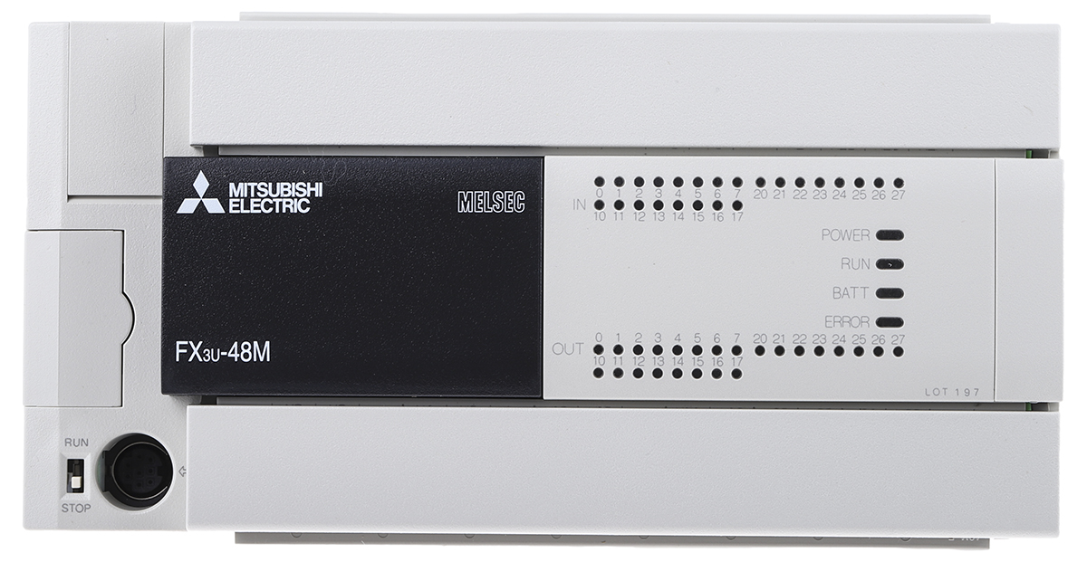 Mitsubishi Electric FX3U Series Logic Module, Transistor Output, 24-Input, Sink Input