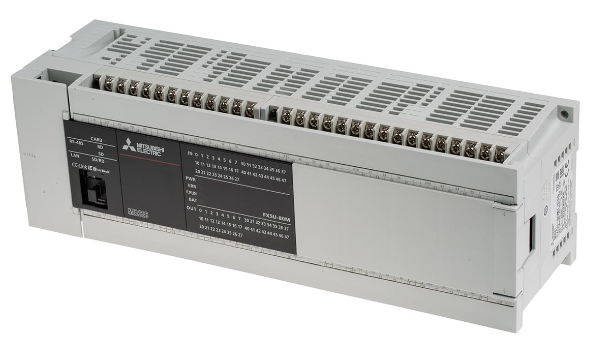 Mitsubishi Electric FX5U Series PLC CPU, Relay Output, 40-Input, Sink Input