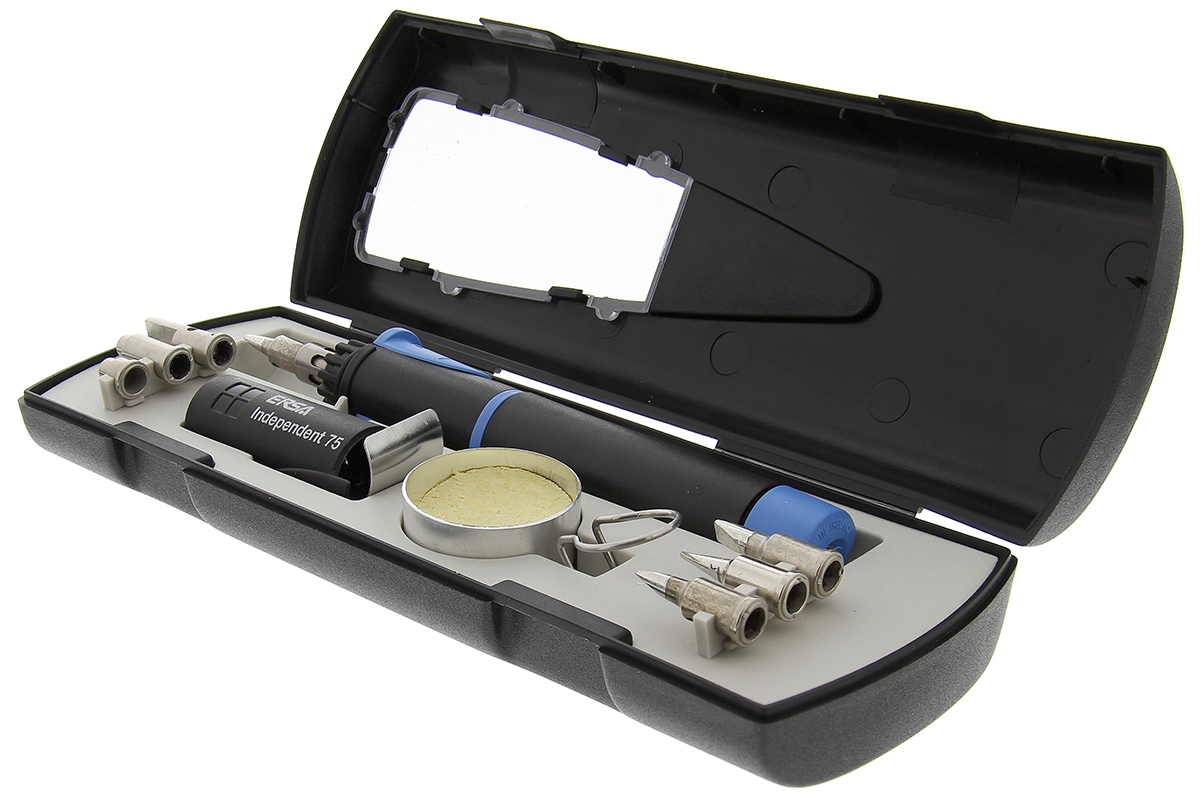 Ersa 75W Gas Soldering Iron Kit, kit contents: Sponge Container (Profi Set), Gas Soldering Iron With Chisel-Shaped