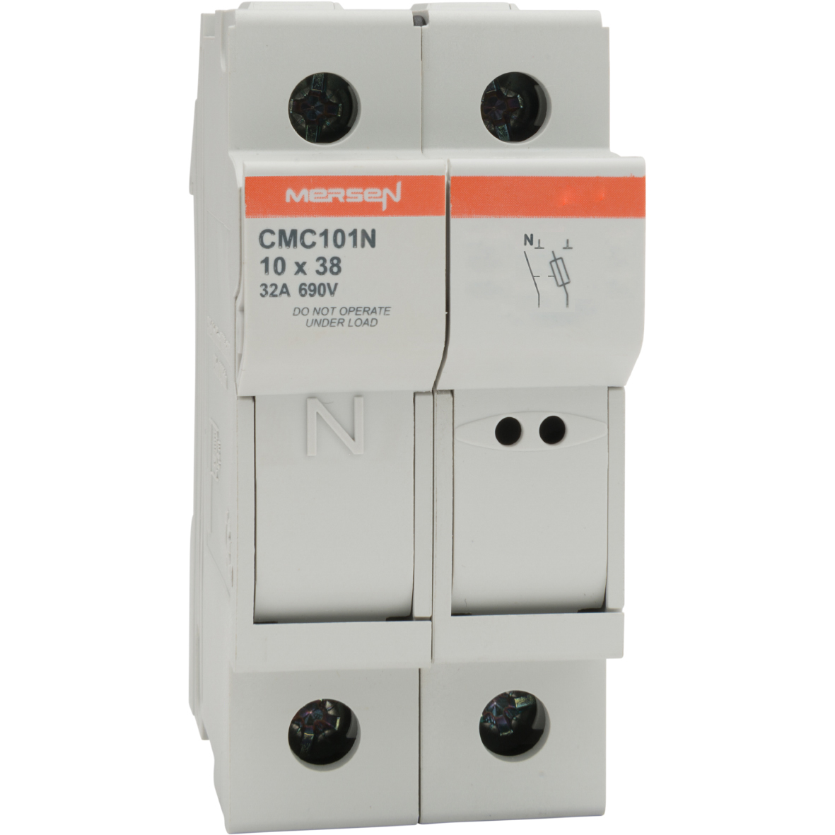 Mersen 32A Rail Mount Fuse Holder for 10 x 38 mm, 1P-Pole, 690V ac