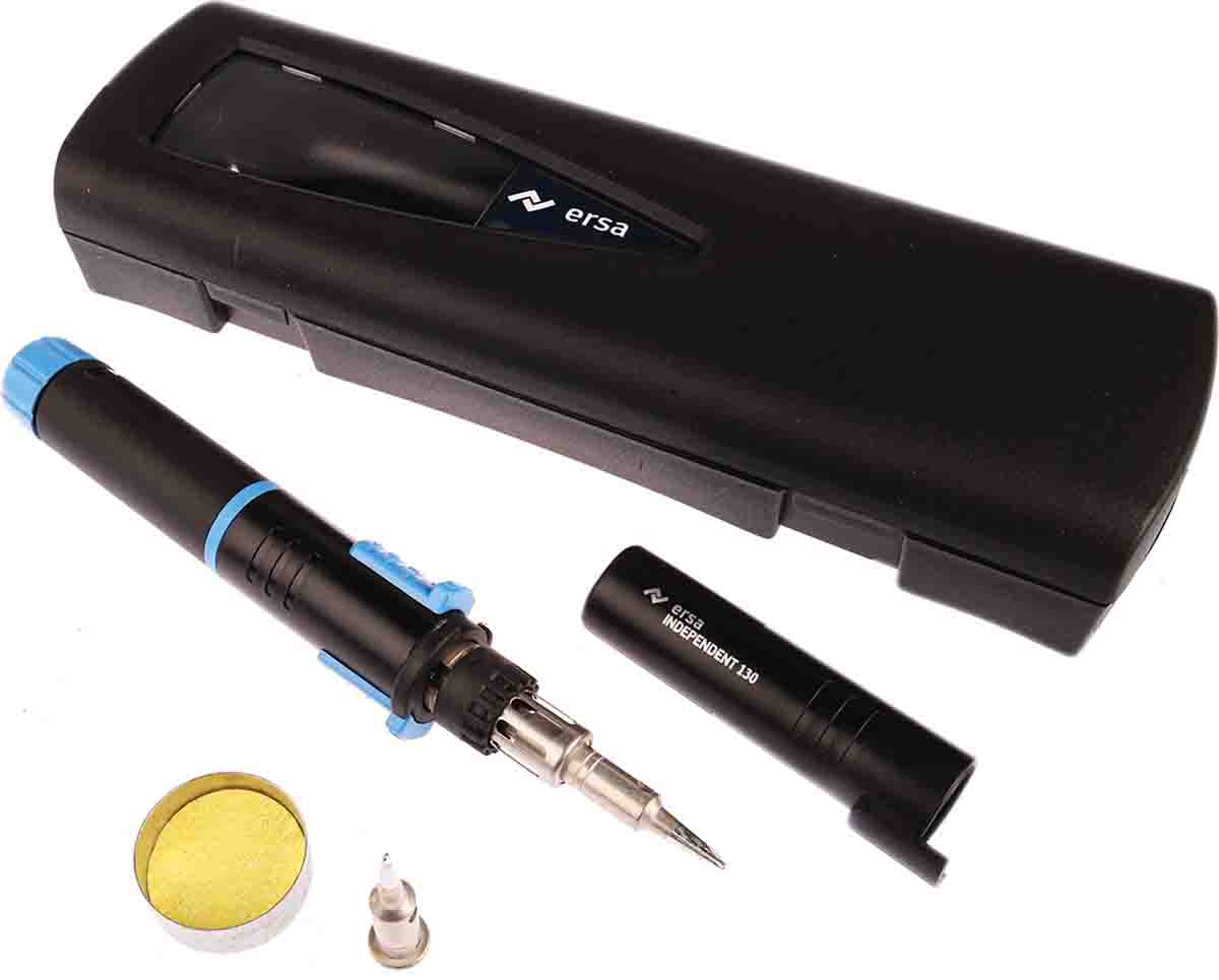 Ersa 130W Gas Soldering Iron Kit, kit contents: Gas Soldering Iron With Pre-Installed Catalytic Soldering Tip, 2