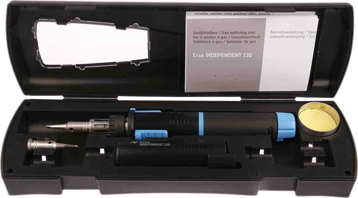 g13400041 Ersa 130W Gas Soldering Iron Kit, kit contents: Gas Soldering Iron With Pre-Installed Catalytic Soldering Tip, 2