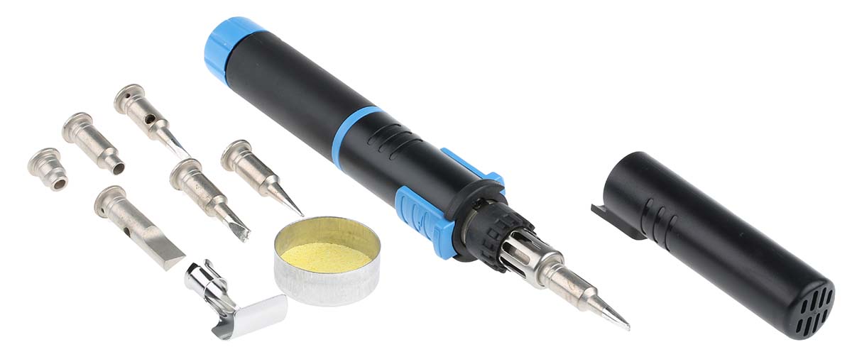 Ersa 130W Gas Soldering Iron Kit, kit contents: Sponge Container With Cleaning Sponge (Basic Set), Deflector, Flame