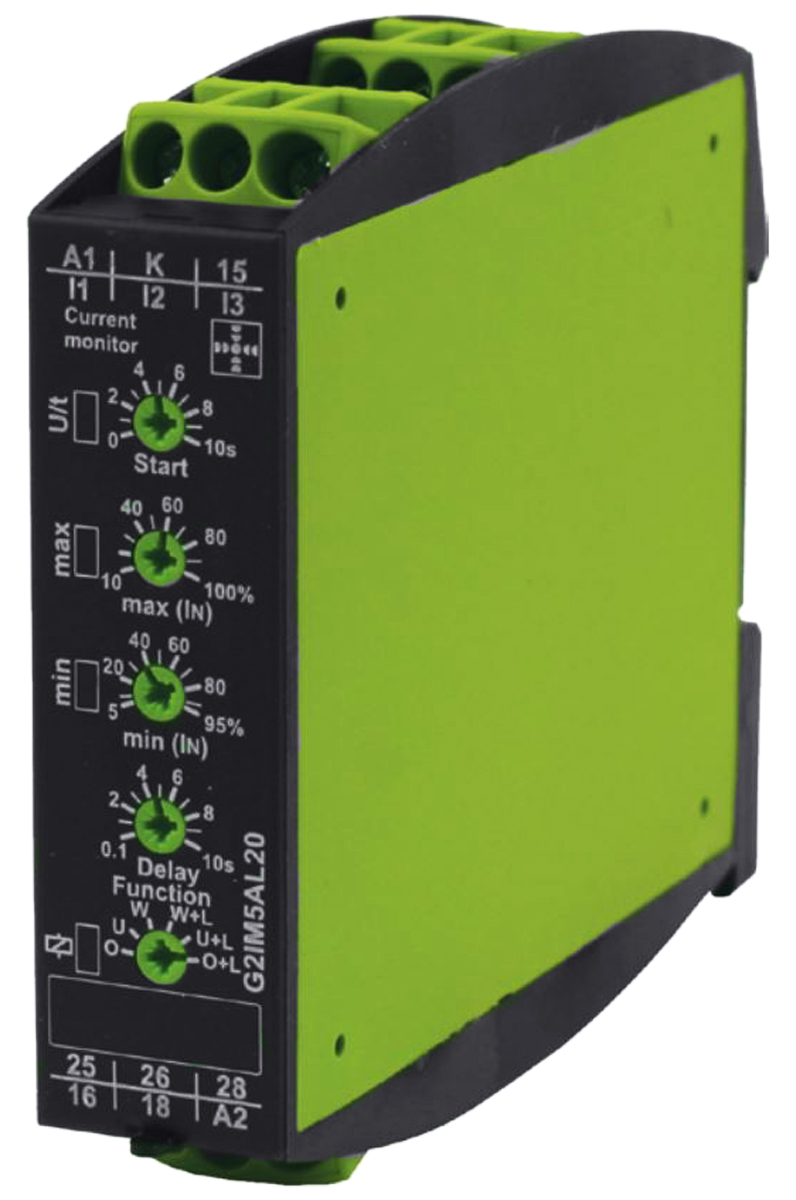 Tele Monitoring Relay, 1 Phase, DPDT, DIN Rail, 20mA to 5A, 24V ac, 240 V ac