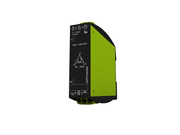 Tele Phase/Voltage Monitoring Relays, 3 Phase, 2 CO, DIN Rail