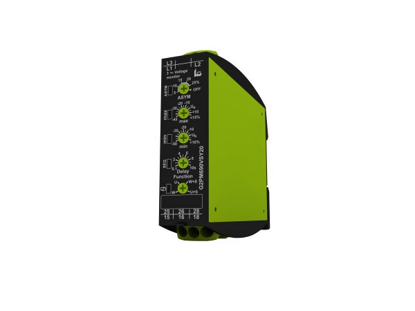 Tele Phase/Voltage Monitoring Relays, 3 Phase, 2 CO, DIN Rail