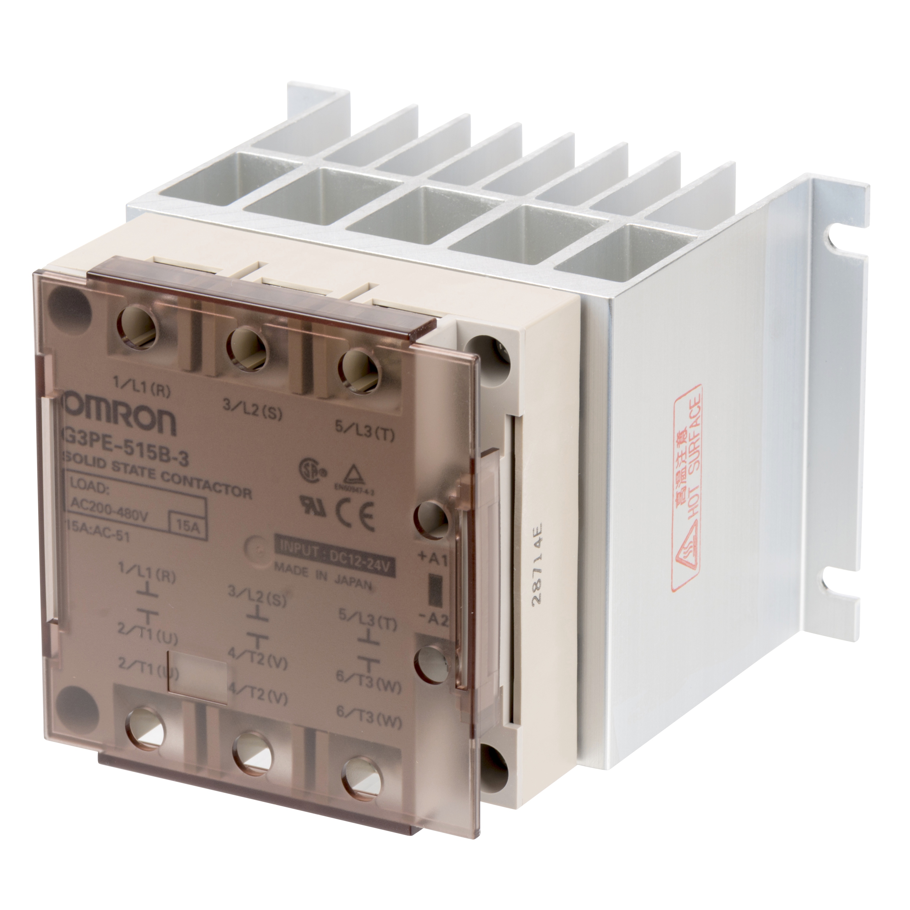Omron G3PE-225B-2 12-24VDC Series Solid State Relay, 25 A Load, Chassis Mount, 264 V ac Load, 24V dc Control