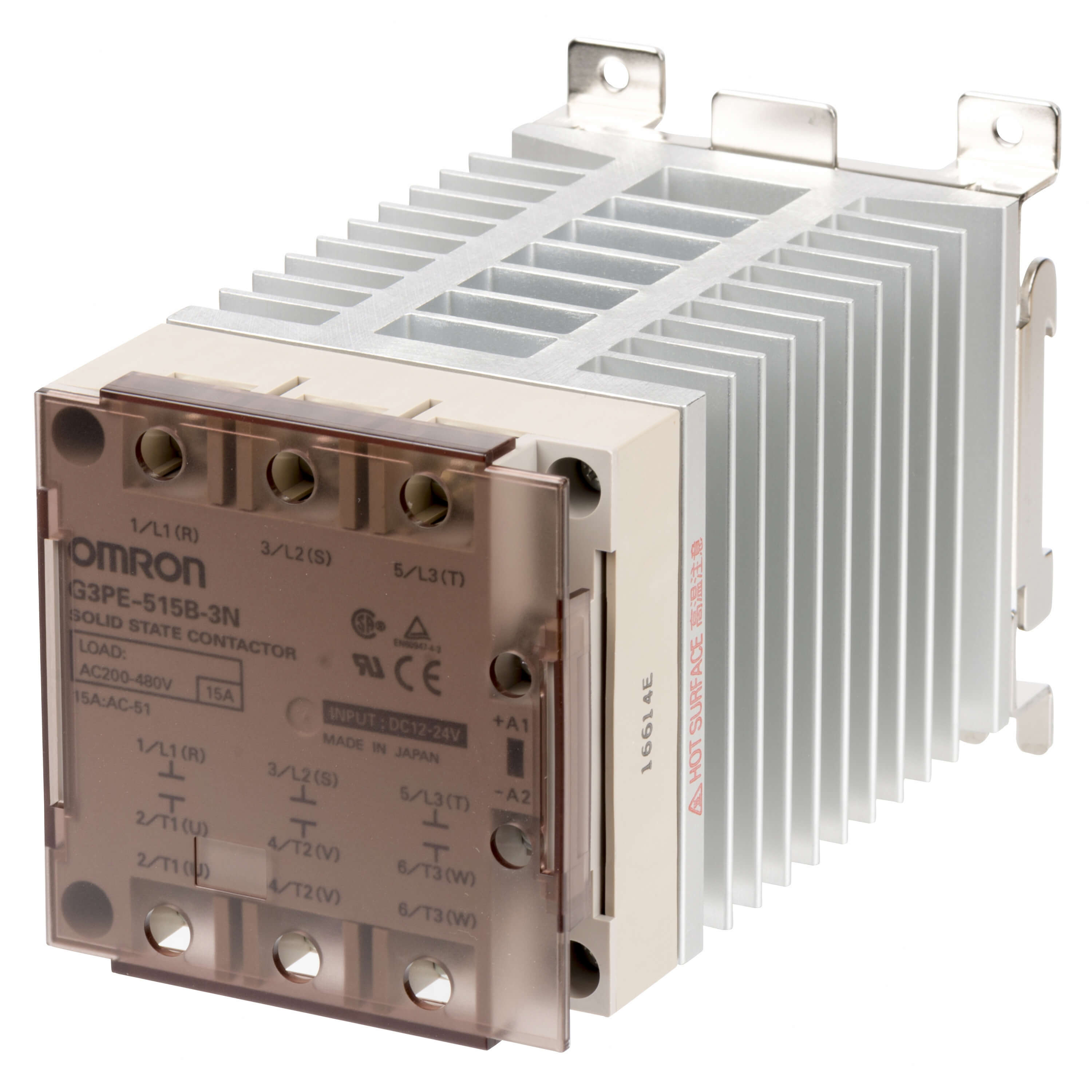 Omron G3PE-515B-3N 12-24VDC Series Solid State Relay, 15 A Load, DIN Rail/Screw Mount, 528 V ac Load, 24V dc Control